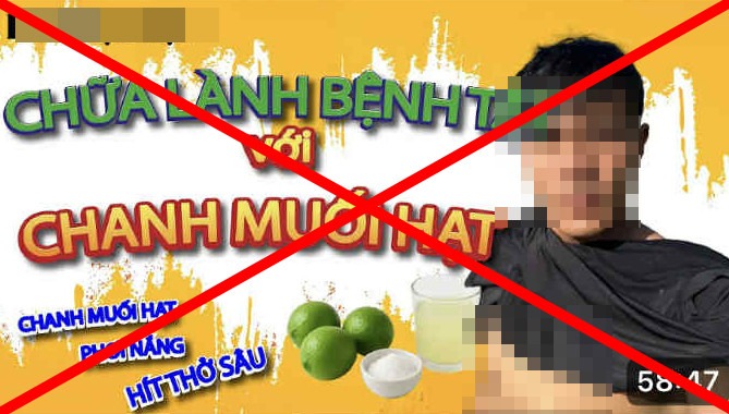 Một b&agrave;i quảng c&aacute;o muối chanh tr&ecirc;n mạng x&atilde; hội.