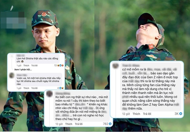 Những bình luận nhắc nhở về việc Độ Mixi hút chất cấm trong fanpage Sao nhập ngũ.