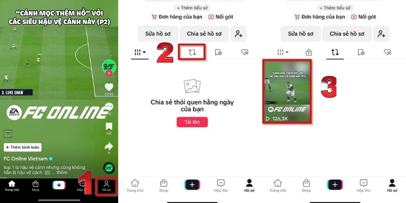 Lựa chọn video đăng lại mà bạn muốn xóa trên TikTok