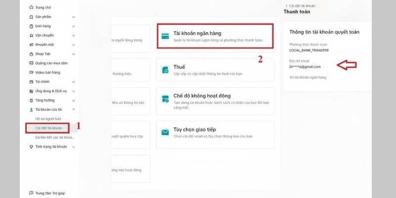 Thực hiện liên kết ngân hàng trước khi tạo giỏ hàng