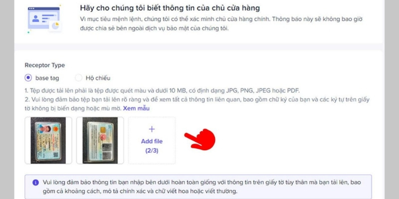 Tải đầy đủ các giấy tờ xác nhận là yêu cầu bắt buộc trong cách tạo giỏ hàng TikTok shop