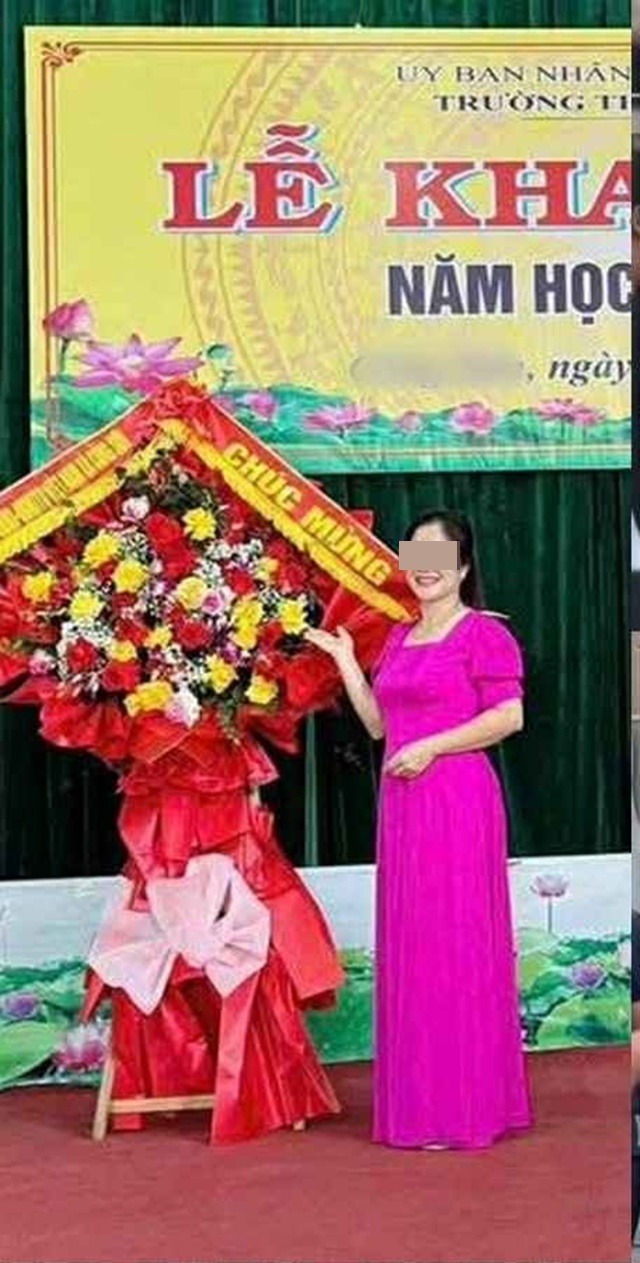 Bức ảnh được lan truyền tr&ecirc;n mạng x&atilde; hội đồn đo&aacute;n vợ Ph&oacute; Trưởng C&ocirc;ng an phường Kỳ Lừa l&agrave; c&ocirc; gi&aacute;o.